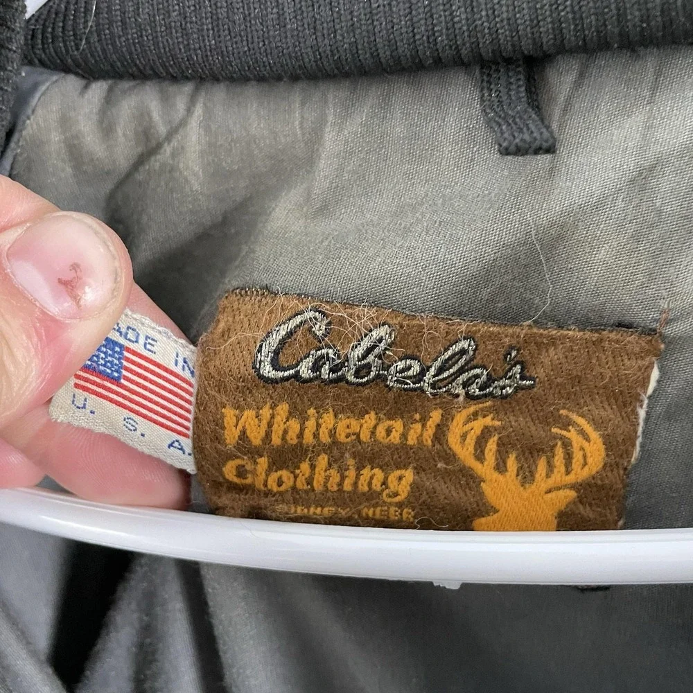 Cabelas Whitetail Jacket Mens XL Camo Fleece Hooded Made USA Hunting Full Zip